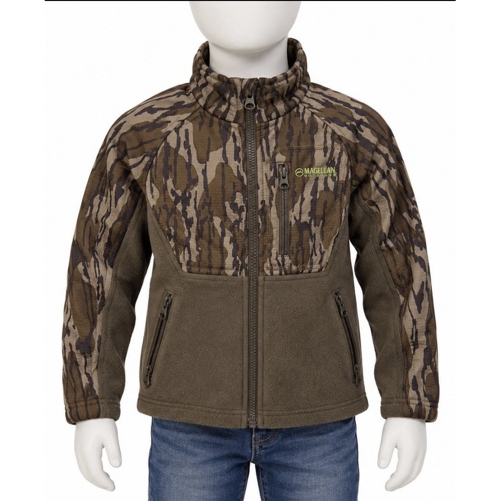 MAGELLAN OUTDOORS Boys Camouflage Jacket Coat Size Small S 7 8 Fleece Full Zip